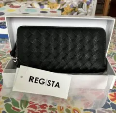 * 【新品大容量】REGISTA 長財布 ラウンドジップ 黒 メンズ レディースのサムネイル