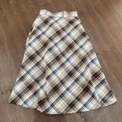 GU チェック柄 フレアスカート Sサイズ