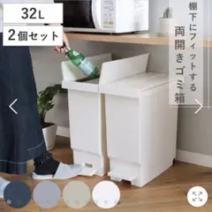 32L 両開きペダル式ゴミ箱 2個セット