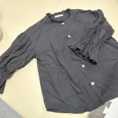 continuier NICE CLAUP 黒 長袖ブラウス　コットン100