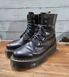 美品☆ドクターマーチン 8ホール 厚底 ブーツ ブラック系 JADON UK8