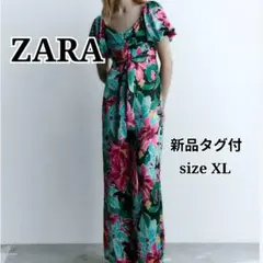新品タグ付 ZARA ザラ オールインワン フラワーモチーフ XL 大きいサイズのサムネイル
