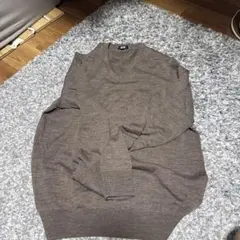 ブラウン Vネック ニットセーター