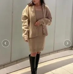 新品未使用❤︎アニュアンス　セットアップ　ニット＆カーディガン❤︎アンサンブル セットアイテム】カーディガンニットセットアップ（膝丈/ミディ丈