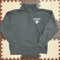 Champion Indiana State ハーフジップスウェット L グレー