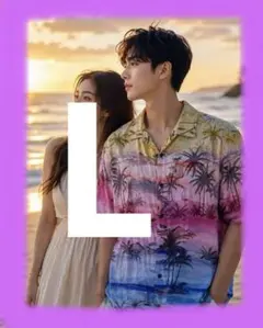 GUESS ゲス アロハ メンズ men's半袖シャツ L トロピカル 総柄のサムネイル
