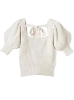 GRL バックリボンスクエアネックニットトップス