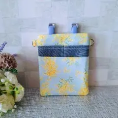 ミモザ柄　花柄　ナースポーチ　オーガナイザー　移動ポケット　仕分けポーチ
