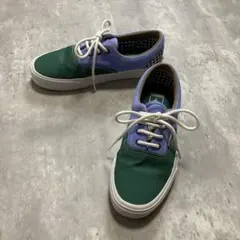 VANS ERA バンズ エラ スニーカー US6 23cm グリーン チェック