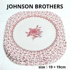 新品 ジョンソンブラザーズ ローズブーケ スクエアプレート ヴィンテージ 英国製 新品 ジョンソンブラザーズ ローズブーケ スクエアプレート