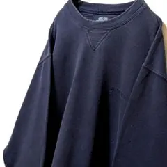 トミーヒルフィガー ロゴ刺繍 スウェットトレーナー ネイビー 紺色 L 古着
