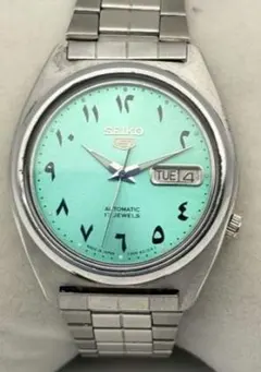 SEIKO 5 セイコー5 自動巻き 腕時計 ミントグリーンアラビア数字
