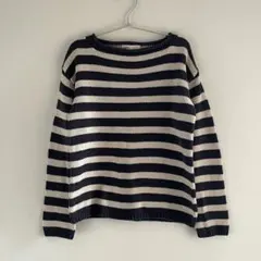 キッズ　コットン　ボーダーニット