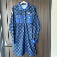 Cuarto ワンピース ゴルフ Mサイズ ブルー チェック