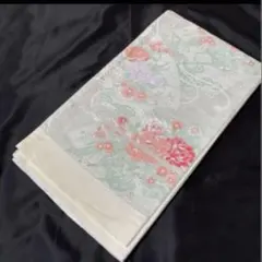 袋帯　花園　扇紙　百花　30.5㎝×約432㎝　2696