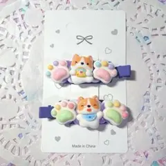 ホイップデコ ヘアピン 前髪クリップ 2個セット わんちゃん柄