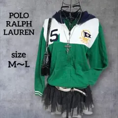 y2k ポロ ラルフローレン ジップアップ パーカー ナンバリング ロゴ刺繍