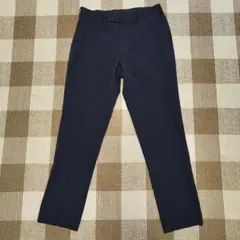 UNIQLO◆感動パンツコットンライク◆ネイビー◆W82×L76