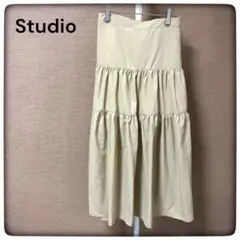 Studio ティアード フレアスカート ベージュ 韓国