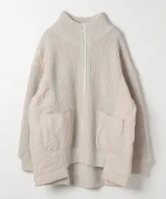 [MODE NORM CORE]リブ×キルトジップブルゾン