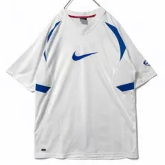 NIKE ナイキ DRI-FIT ゲームシャツ 白 青 ビッグスウォッシュ Ｌ