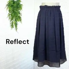 3105【Reflect】美品 フレアロングスカート ネイビー 11号 L