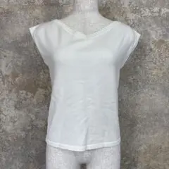 MERCURY DUO 短袖針織上衣 白色 F 嫘縈混紡 V領