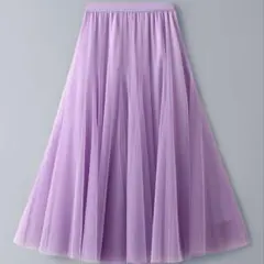 チュールスカート スカート 衣装 レディース ロングスカート パープル
