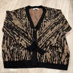 INHERIT ストライプ柄 カーディガン M