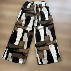 未使用　LEPSIM 抽象パターン ワイドパンツ