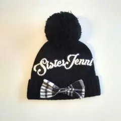 シスタージェニィ　SISTERJENNI 黒 ニット帽 ポンポン付き