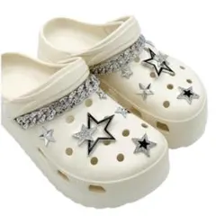 クロックス crocs ジビッツ デコ 韓国 y2k 星 シルバー チェーンのサムネイル