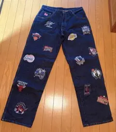 NBA デニムパンツ 総柄刺繍 36インチのサムネイル