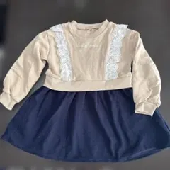 レース装飾付き長袖ワンピース 120