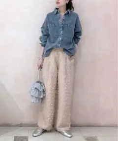 ラコレ　LAKOLE ジャガードパンツ　ピンク