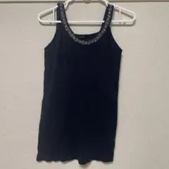 JEANASIS ブラックキャミソール ビーズ装飾