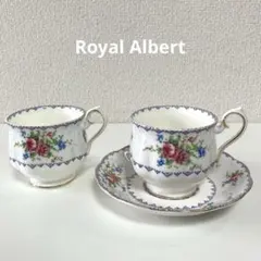 廃盤品】ロイヤルアルバート プチポワン 18cmケーキ皿 プレート2枚
