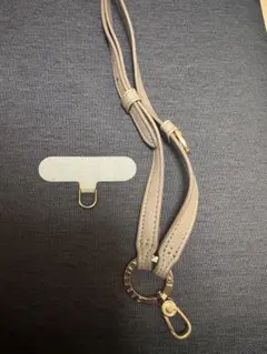 ベージュ レザー風 ショルダーストラップ