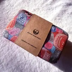 【新品未使用未開封】JALビジネスクラス ヘラルボニーポーチ(赤系幾何学)