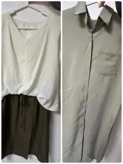 ワンピース　ロングシャツ　古着