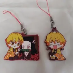 鬼滅の刃 ラバーストラップ 2個セット 我妻善逸 竈門禰豆子