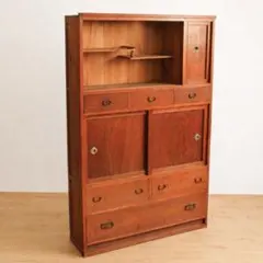 木製　水屋箪笥　食器棚　収納棚　引き出し　古家具　ビンテージ　2A0160 木製 水屋箪笥 食器棚 収納棚 引き出し 古家具 ビンテージ 2A0160
