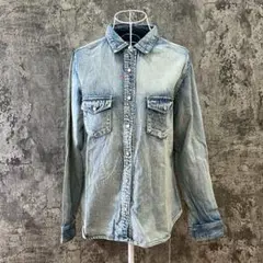 ✨Avail✨アベイル♡しまむら♡デニムシャツ♡長袖シャツ♡ブルー系(L)