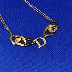 Christian Dior ハート　ロゴ　ストーン　2連