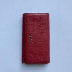 レッド 合成皮革 キーケース