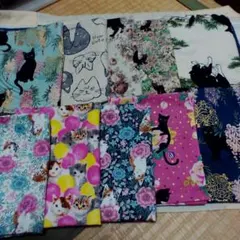 猫柄 生地　縦50cm横25cm 10枚 柄変更不可