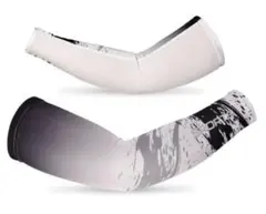 【2枚セット】アームカバー 腕カバー 冷感 通気吸汗(サイズ：L 色：ブラック)