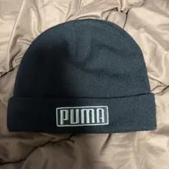 00s ビーニー　古着PUMA ブラックニット帽