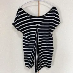 ボーダー柄 2wayデザイン カットソー 【S】: ピマコットン&モダール配合