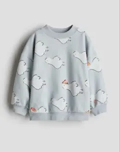 新品 完売品 プリントコットンウェットシャツ ライトダスティブルー